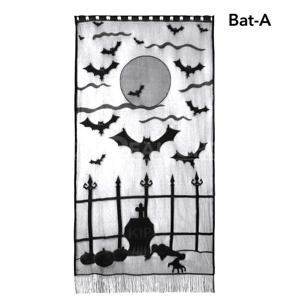 Halloween Themed Lace Curtain Decoration-Bat - A-View 11-Next Deal Shop