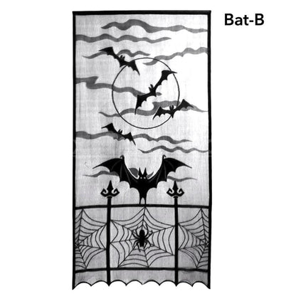 Halloween Themed Lace Curtain Decoration-Bat - B-View 12-Next Deal Shop