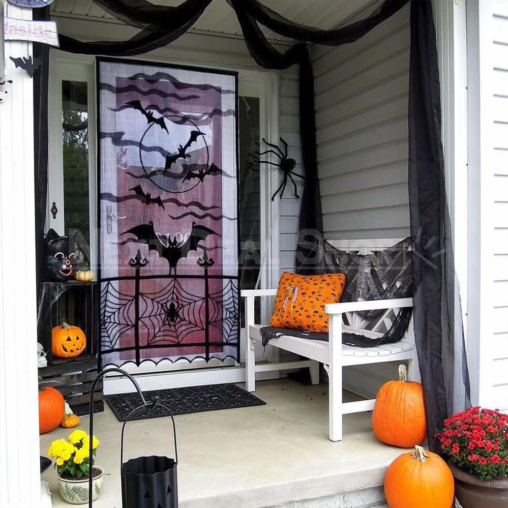 Halloween Themed Lace Curtain Decoration-Skeleton-View 4-Next Deal Shop