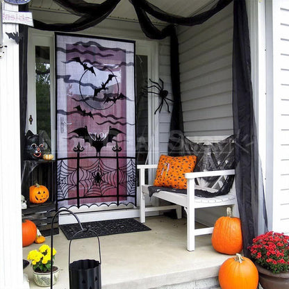 Halloween Themed Lace Curtain Decoration-Skeleton-View 4-Next Deal Shop