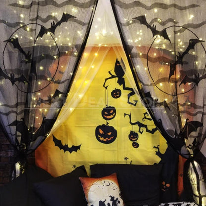 Halloween Themed Lace Curtain Decoration-Skeleton-View 5-Next Deal Shop