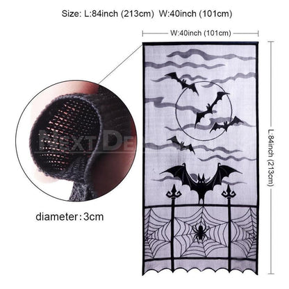 Halloween Themed Lace Curtain Decoration-Skeleton-View 8-Next Deal Shop