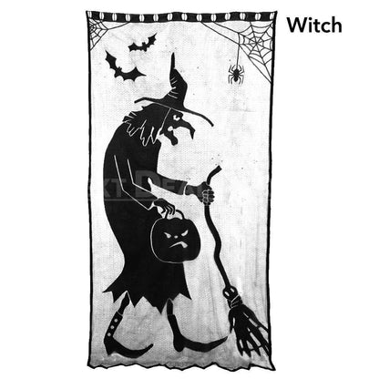 Halloween Themed Lace Curtain Decoration-Witch-View 10-Next Deal Shop
