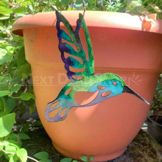 Metal Hummingbird Garden Art Decor