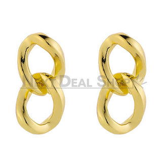 Open Oval Double Link Earrings