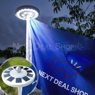 Solar Powered Flag Pole UFO Light