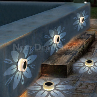 Solar Powered Flower Pattern Pathway Lights