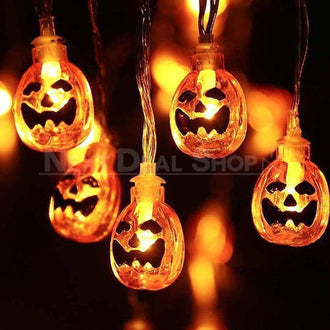 Solar Powered Halloween Jack-O-Lantern String Lights