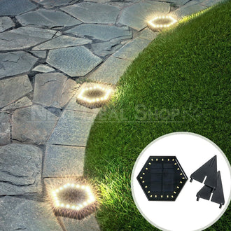 Solar-Powered Hexagon Ground Light