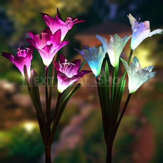 Solar Powered LED Flower Stake Light