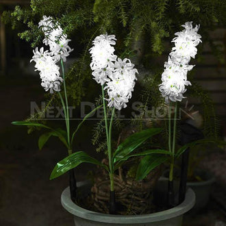 Solar-Powered LED Hyacinth 3 Piece Stake Set