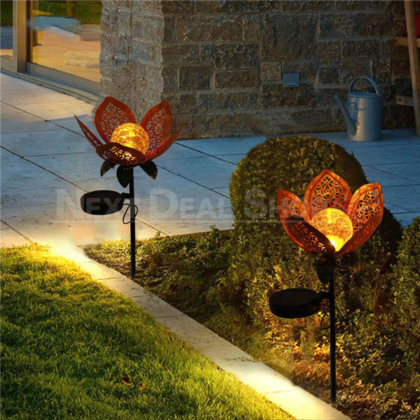 Solar Powered Metal Flower Stake Light