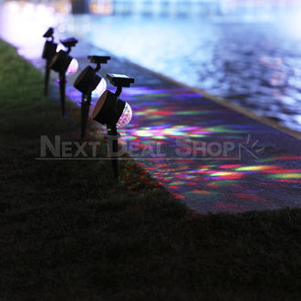 Solar-Powered Multi-Color LED Rotation Projector Light
