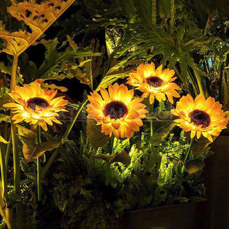 Solar Powered Outdoor Sunflower Light Stake