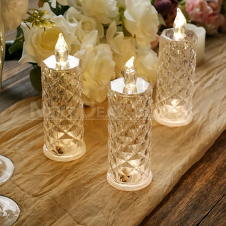 Warm White Rose Crystal LED Candle Table Lamp