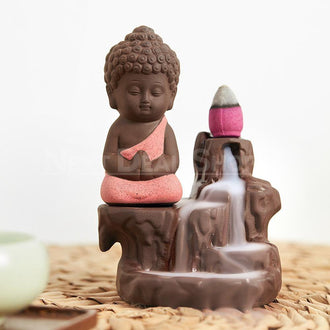Zen Meditating Monk Backflow Incense Burner